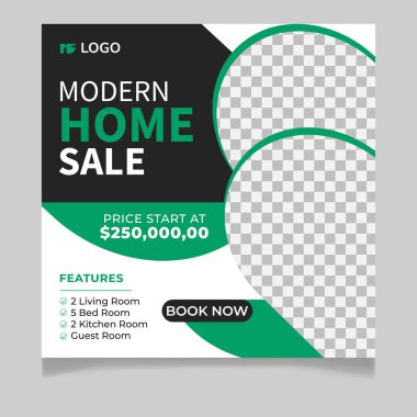 Satılık modern sosyal medya ileti şablonu