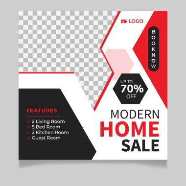 Satılık modern sosyal medya ileti şablonu