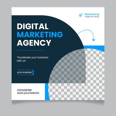 Dijital Pazarlama Sosyal Medya Posta Şablonu