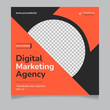 Dijital Pazarlama Sosyal Medya Posta Şablonu