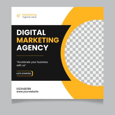 Dijital Pazarlama Sosyal Medya Posta Şablonu