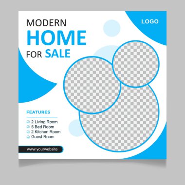 Satılık modern sosyal medya ileti şablonu