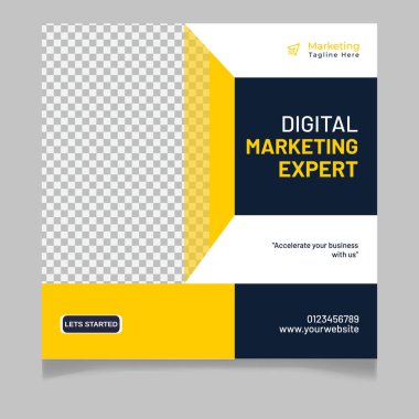 Dijital Pazarlama Sosyal Medya Posta Şablonu