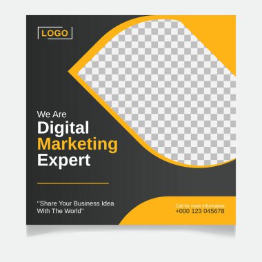 Dijital Pazarlama Sosyal Medya Posta Şablonu