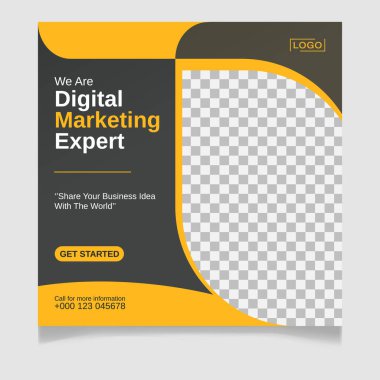 Dijital Pazarlama Sosyal Medya Posta Şablonu