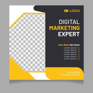 Dijital Pazarlama Sosyal Medya Posta Şablonu