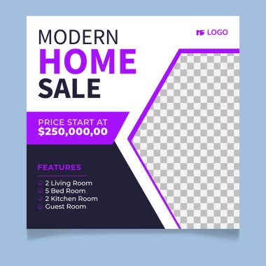 Satılık modern sosyal medya ileti şablonu