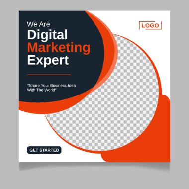 Dijital pazarlama uzmanı sosyal medya gönderme şablonu