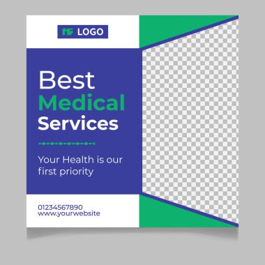 Sağlık hizmetleri sosyal medya şablonu