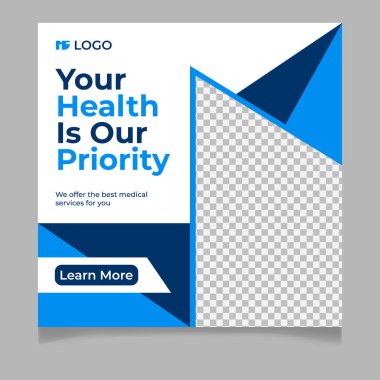 Sağlık hizmetleri sosyal medya şablonu