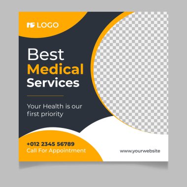 Sağlık hizmetleri sosyal medya şablonu
