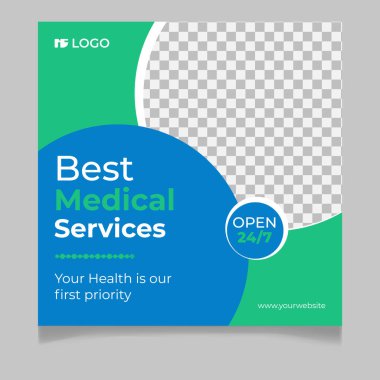 Sağlık hizmetleri sosyal medya şablonu