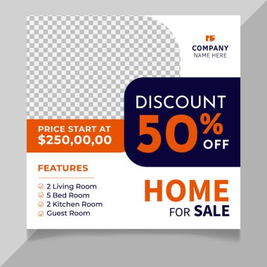 Satılık modern sosyal medya ileti şablonu