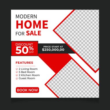 Satılık modern sosyal medya ileti şablonu