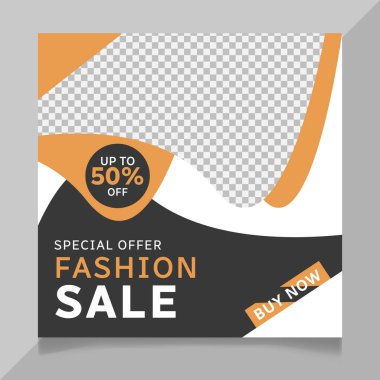 Özel indirimli moda indirimi sosyal medya gönderme şablonu