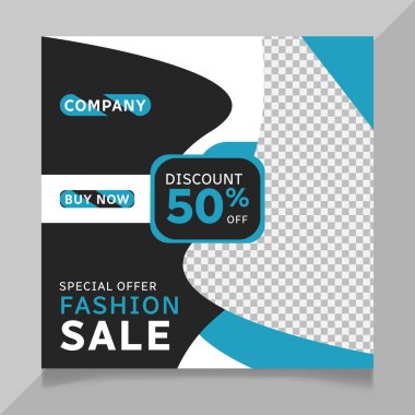 Özel indirimli moda indirimi sosyal medya gönderme şablonu