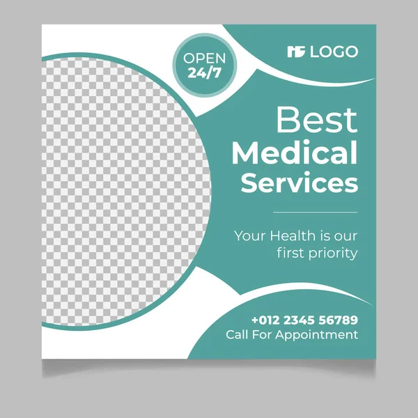 Sağlık hizmetleri sosyal medya şablonu