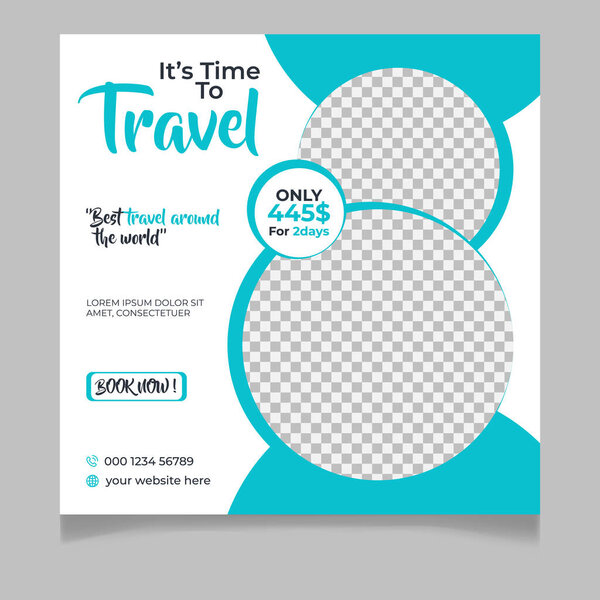 Traveling social media post template design