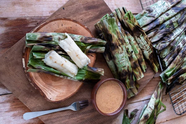 Lanche Tradicional Otak Otak Feito Cavala Moída Tapioca Juntamente Com Imagens Royalty-Free