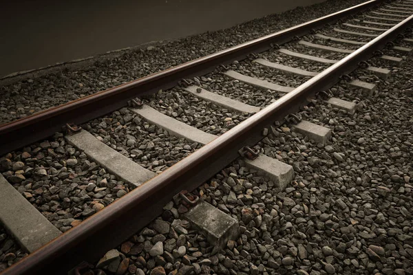 Bahngleise Bahngleise Auf Schotterschotter Oder Kricak — Stockfoto