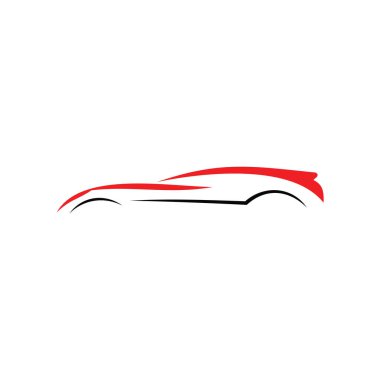 Araba Logosu, Vektör logosu, spor araba logoları, araba tamirhaneleri ve oto yıkama için.