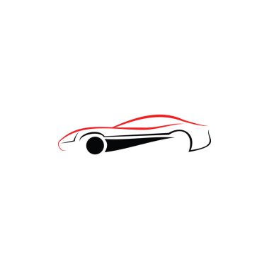 Araba Logosu, Vektör logosu, spor araba logoları, araba tamirhaneleri ve oto yıkama için.