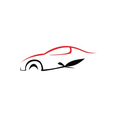 Araba Logosu, Vektör logosu, spor araba logoları, araba tamirhaneleri ve oto yıkama için.