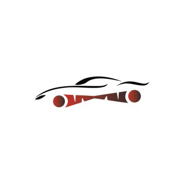 Araba Logosu, Vektör logosu, spor araba logoları, araba tamirhaneleri ve oto yıkama için.