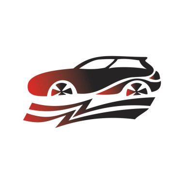 Araba Logosu, Vektör logosu, spor araba logoları, araba tamirhaneleri ve oto yıkama için.