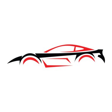 Araba Logosu, Vektör logosu, spor araba logoları, araba tamirhaneleri ve oto yıkama için.