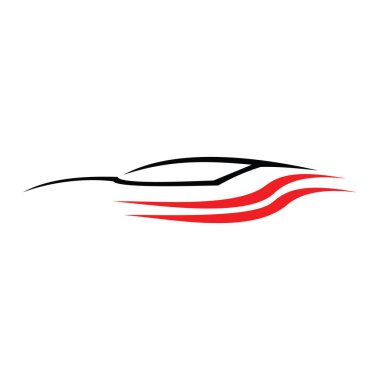 Araba Logosu, Vektör logosu, spor araba logoları, araba tamirhaneleri ve oto yıkama için.