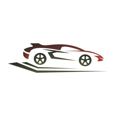 Araba Logosu, Vektör logosu, spor araba logoları, araba tamirhaneleri ve oto yıkama için.