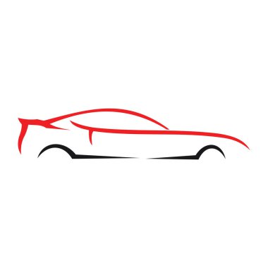 Araba Logosu, Vektör logosu, spor araba logoları, araba tamirhaneleri ve oto yıkama için.