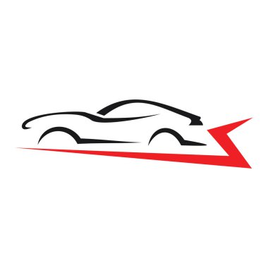 Araba Logosu, Vektör logosu, spor araba logoları, araba tamirhaneleri ve oto yıkama için.