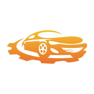 Araba Logosu, Vektör logosu, spor araba logoları, araba tamirhaneleri ve oto yıkama için.