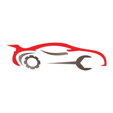 Araba Logosu, Vektör logosu, spor araba logoları, araba tamirhaneleri ve oto yıkama için.