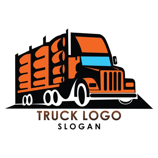 Sylwetka Ciężarówki Logo Wektor Szablonu — Wektor stockowy