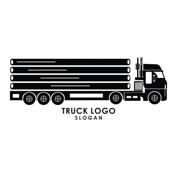 Vrachtwagen Silhouet Logo Template Vector — Stockvector