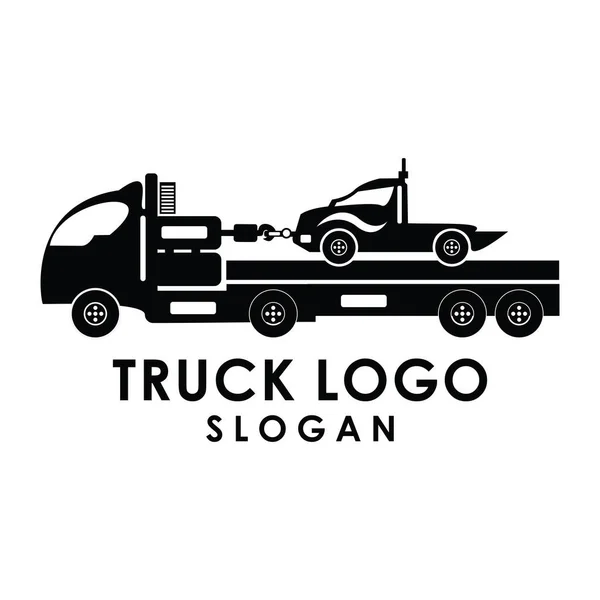 Kamyon siluet logo şablonu vektörü