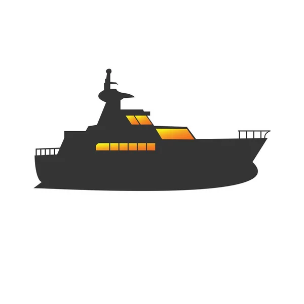 Schepen Boten Pictogrammen Schip Cruise Schip Scheepvaart Vissersboot Vector Tekens — Stockvector