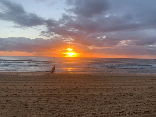 beautiful orange sunrise over the ocean