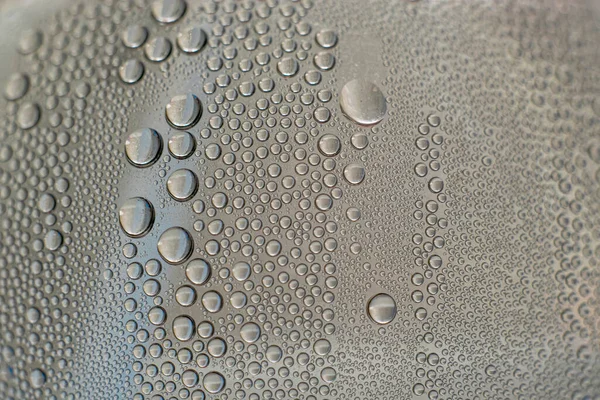 Gotas Agua Vaso Agua Está Cerca Lluvia Macro — Foto de Stock