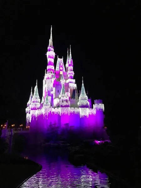 Disney World Castle Fények — Stock Fotó
