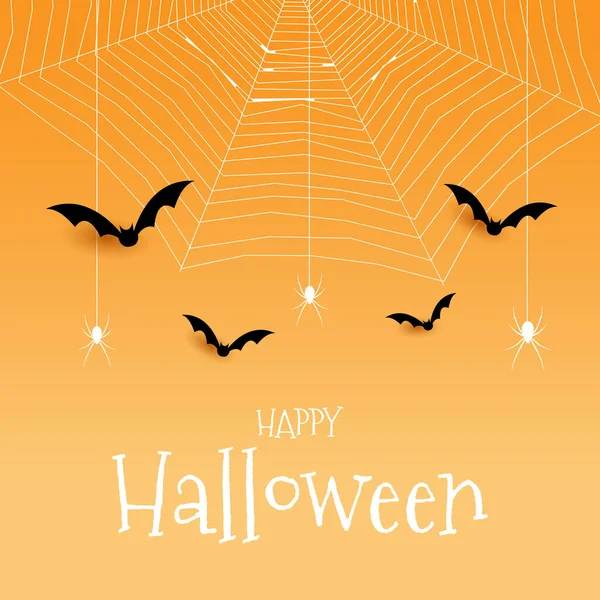 Halloween Fundo Com Aranhas Morcegos Cobweb Design — Vetor de Stock