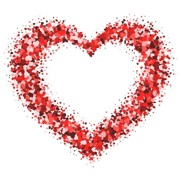 Valentines Day Background Heart Shaped Border Design — Vetor de Stock