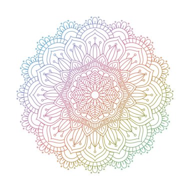 Gökkuşağı renklerinde dekoratif mandala tasarımı