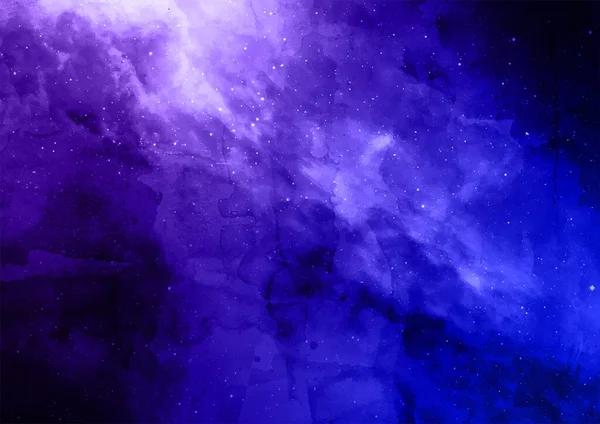 手描きの水彩空間銀河の背景 — ストックベクタ