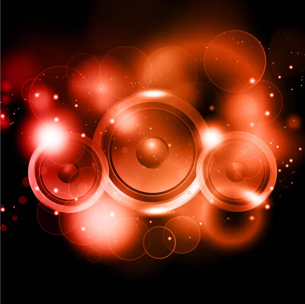 Fondo Abstracto Con Altavoces Luces Brillantes — Vector de stock