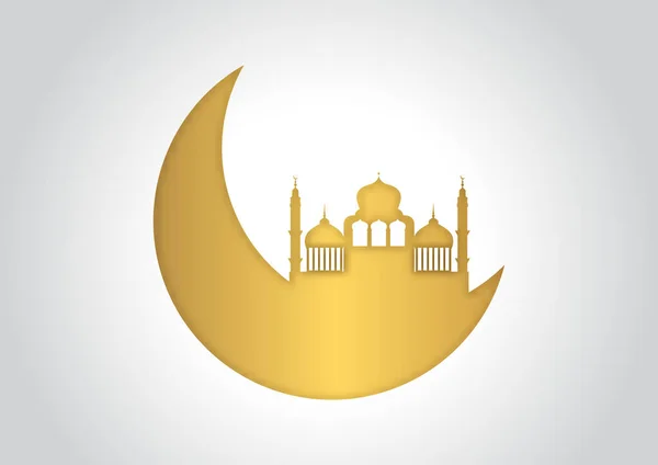 Fondo Decorativo Ramadán Kareem Oro Blanco — Vector de stock