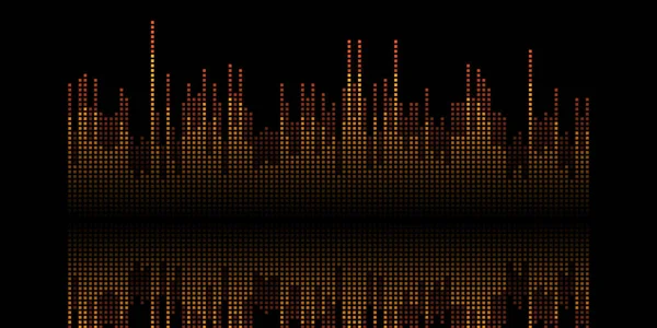 Abstraktní Banner Designem Zvukové Vlny Pixelů — Stockový vektor